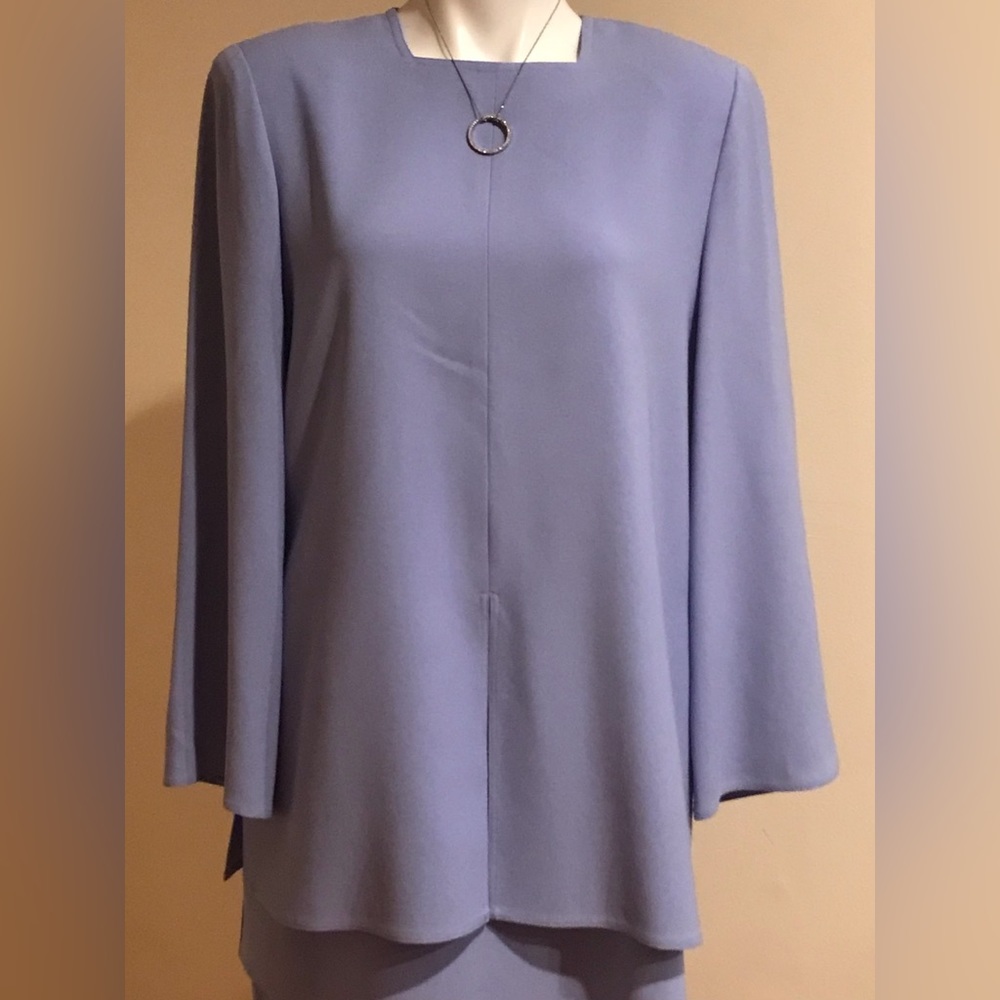 Ildi Marshall  2 Tier Small Square Neck  Skirt Set Periwinkle Blue, Sz. 12